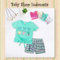 large Setelan Blouse Anak Perempuan Rabbit tosca